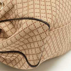 Pre Owned Gucci Beige/Black Diamante Canvas and Leather Medium Sukey Tote