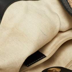 Pre Owned Gucci Beige/Black Diamante Canvas and Leather Medium Sukey Tote