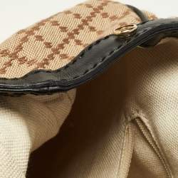 Pre Owned Gucci Beige/Black Diamante Canvas and Leather Medium Sukey Tote