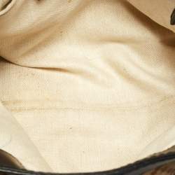 Pre Owned Gucci Beige/Black Diamante Canvas and Leather Medium Sukey Tote