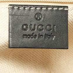 Pre Owned Gucci Beige/Black Diamante Canvas and Leather Medium Sukey Tote