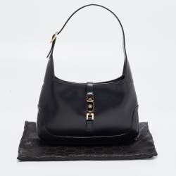 Pre Owned Gucci Black Leather Jackie O Hobo