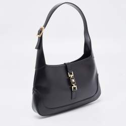 Pre Owned Gucci Black Leather Jackie O Hobo