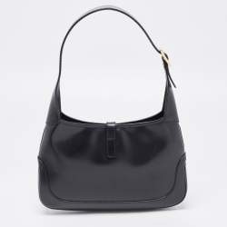 Pre Owned Gucci Black Leather Jackie O Hobo
