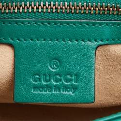 Gucci Green Matelasse Leather Small GG Marmont Shoulder Bag