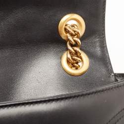 Pre Owned Gucci Black Matelassé Leather Mini GG Marmont Shoulder Bag