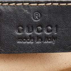 Pre Owned Gucci Black Matelassé Leather GG Marmont Belt Bag