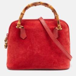 Gucci Red Guccissima Leather 85th Anniversary Medium Boston Bag