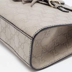 Pre Owned Gucci Grey Guccissima Leather Small Emily Chain Shoulder Bag