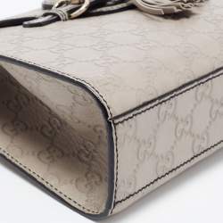 Pre Owned Gucci Grey Guccissima Leather Small Emily Chain Shoulder Bag