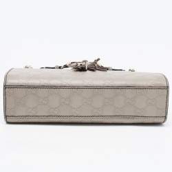 Pre Owned Gucci Grey Guccissima Leather Small Emily Chain Shoulder Bag