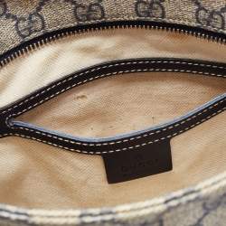 Pre Owned Gucci Grey/Blue GG Supreme Canvas and Leather Crossbody Bag