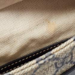 Pre Owned Gucci Grey/Blue GG Supreme Canvas and Leather Crossbody Bag