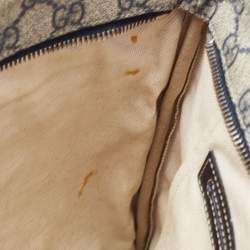 Pre Owned Gucci Grey/Blue GG Supreme Canvas and Leather Crossbody Bag