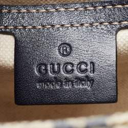 Pre Owned Gucci Grey/Blue GG Supreme Canvas and Leather Crossbody Bag