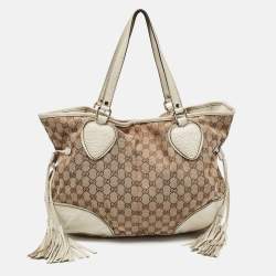 Gucci Beige/Ebony GG Supreme Tian Coated Canvas Tote Bag - Yoogi's