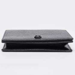 Gucci Black Leather Mini GG Marmont Chain Bag