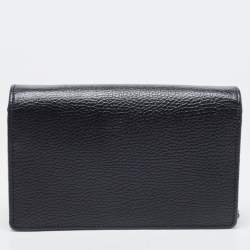 Gucci Black Leather Mini GG Marmont Chain Bag