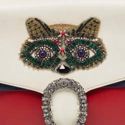 Pre Owned Gucci Tricolor Leather Medium Limited Edition Dionysus Crystals Shoulder Bag