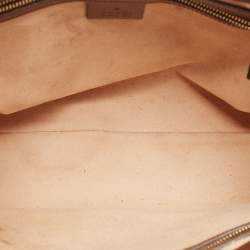 Pre Owned Gucci Brown/Beige GG Supreme Canvas and Leather Medium Web Jackie 1961 Tote