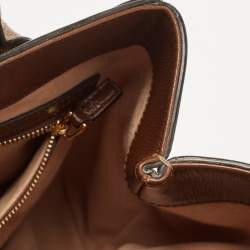 Pre Owned Gucci Brown/Beige GG Supreme Canvas and Leather Medium Web Jackie 1961 Tote