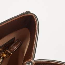 Pre Owned Gucci Brown/Beige GG Supreme Canvas and Leather Medium Web Jackie 1961 Tote