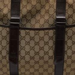 Gucci Beige/Brown GG Canvas and Leather Shopper Tote