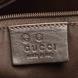 Pre Owned حقيبة يد توتس غوتشي بابوسكا رأسيه شوبينغ كبيرة جلد و كانفاس جي جي كريستال أبنوسي و بيج