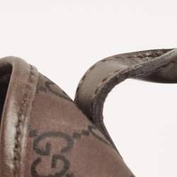 Pre Owned حقيبة يد توتس غوتشي بابوسكا رأسيه شوبينغ كبيرة جلد و كانفاس جي جي كريستال أبنوسي و بيج