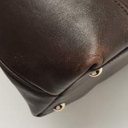 Pre Owned حقيبة يد توتس غوتشي بابوسكا رأسيه شوبينغ كبيرة جلد و كانفاس جي جي كريستال أبنوسي و بيج