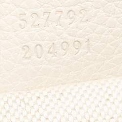 Pre Owned Gucci Off White Leather Logo Web Belt Bag
