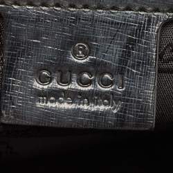 Pre Owned Gucci Black Coated Nylon and Leather Dialux Pop Bamboo Top Handle Bag