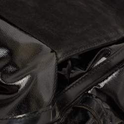 Pre Owned Gucci Black Coated Nylon and Leather Dialux Pop Bamboo Top Handle Bag