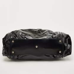 Pre Owned Gucci Black Coated Nylon and Leather Dialux Pop Bamboo Top Handle Bag