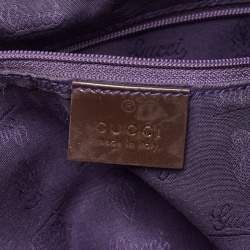 مملوكة مسبقًا حقيبة يد توتس غوتشي جولي جلد لامع وكانفاس GG بيج/بني فاتح بنمط ويب ودلاية 