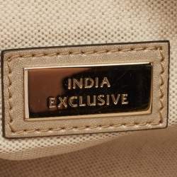 Pre Owned Gucci Gold Micro Guccissima Leather Tassel Zip Clutch