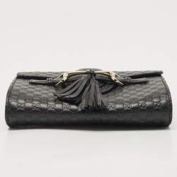 Pre Owned Gucci Black Microguccissima Leather Mini Emily Crossbody Bag