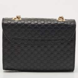 Pre Owned Gucci Black Microguccissima Leather Mini Emily Crossbody Bag