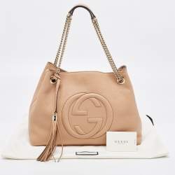 مملوكة مسبقًا حقيبة كتف غوشي سوهو جلد بيج متوسطة بسلسلة
