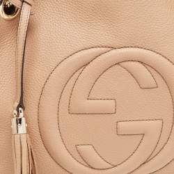 مملوكة مسبقًا حقيبة كتف غوشي سوهو جلد بيج متوسطة بسلسلة
