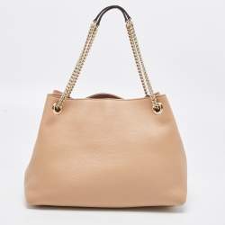 مملوكة مسبقًا حقيبة كتف غوشي سوهو جلد بيج متوسطة بسلسلة