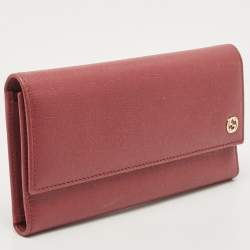 Gucci Pink Leather Interlocking G Continental Wallet