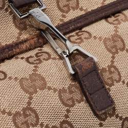 Pre Owned Gucci Beige/Brown GG Canvas and Leather Flight Belt Bag