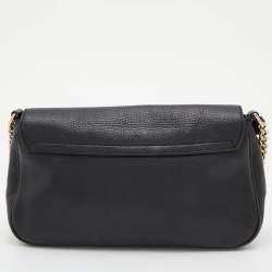 Pre Owned Gucci Black Leather Flap Soho Chain Shoulder Bag