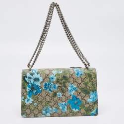 Gucci Beige GG Supreme Canvas and Suede Small Dionysus Floral/Bee Applique Shoulder Bag