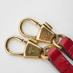Pre Owned Gucci Red Leather Mini Diana Tote