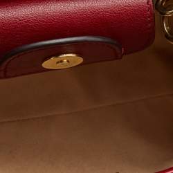 Pre Owned Gucci Red Leather Mini Diana Tote