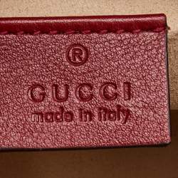Pre Owned Gucci Red Leather Mini Diana Tote