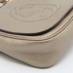 Gucci Metallic Leather Soho Flap Chain Crossbody Bag