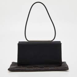 Pre Owned Gucci Black Satin Vintage Baguette Bag